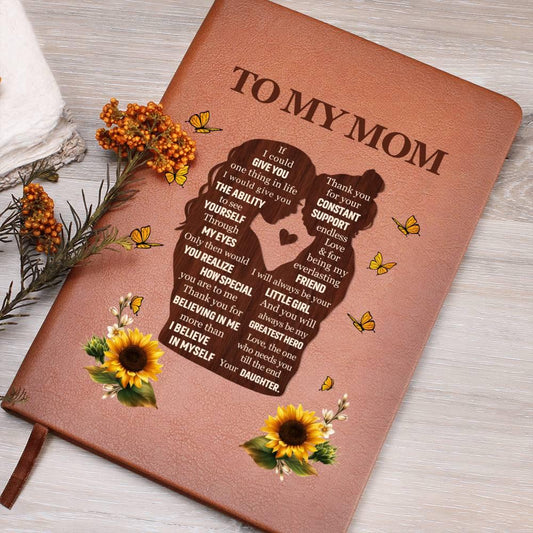 To my mom sunflower leather journal – Mothers day gifts