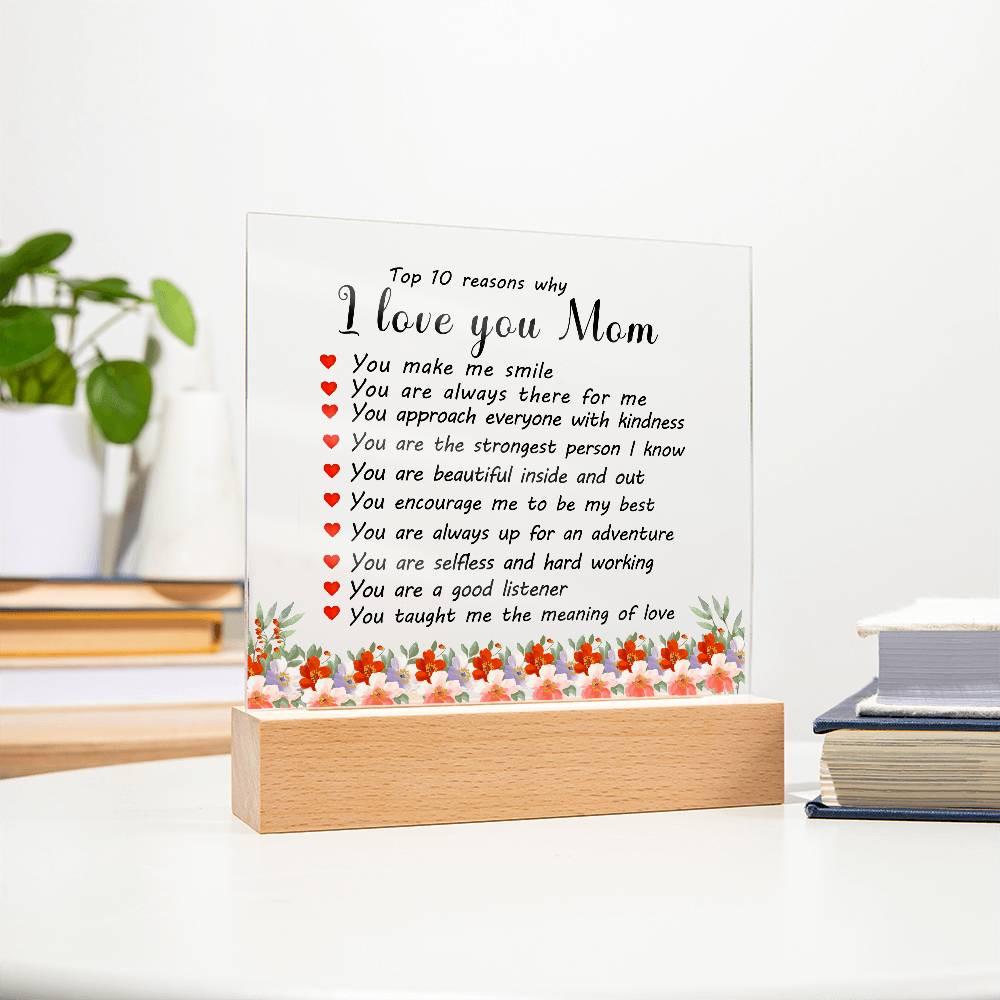 10 Reasons why Mom personalized Acrylic Plaque – Mothers Day gifts – view 3