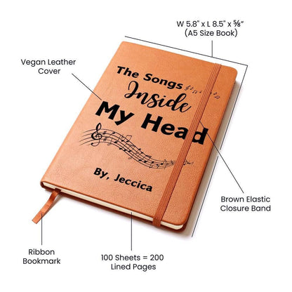Personalized Songwriting Leather Journal – Musician Gift – view 4