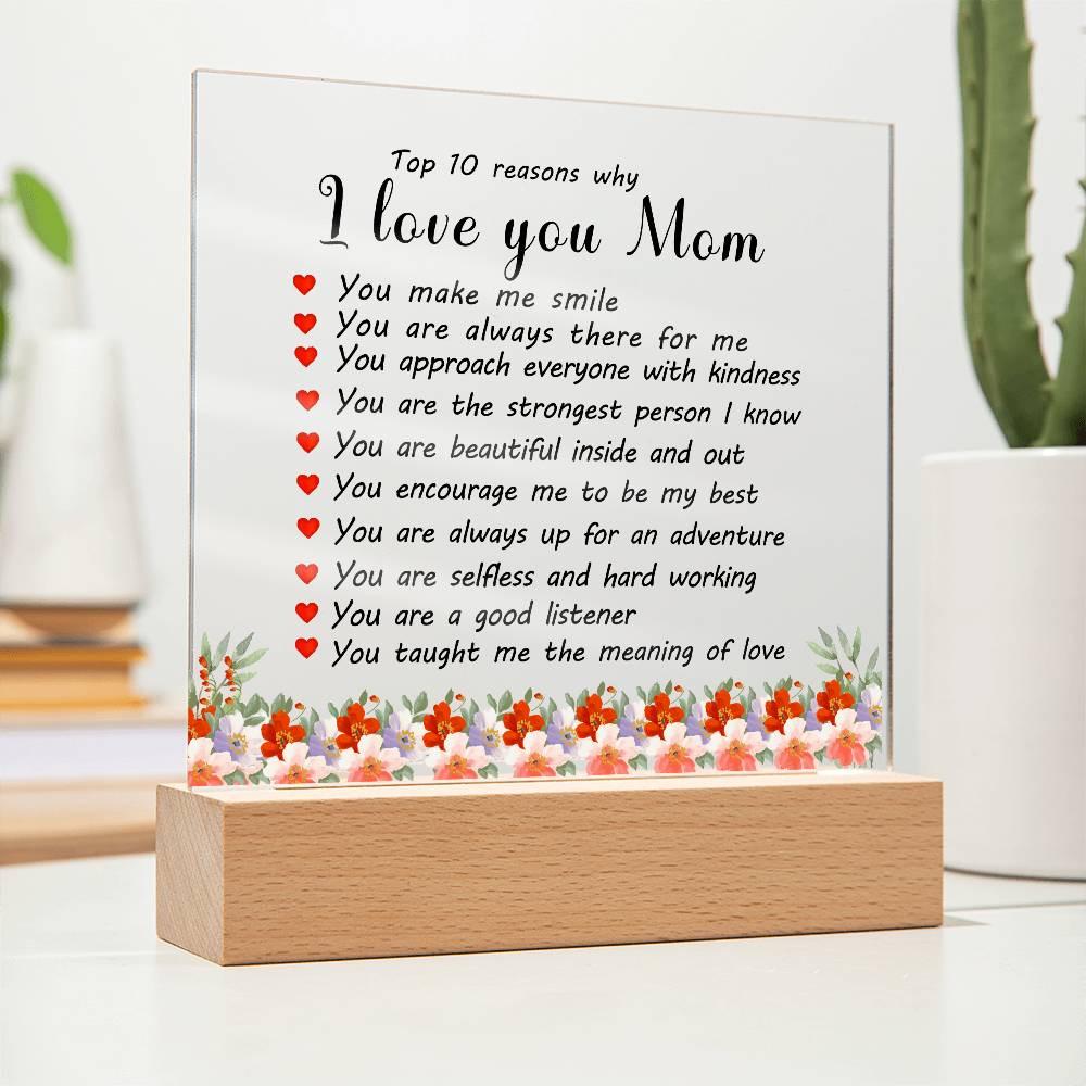10 Reasons why Mom personalized Acrylic Plaque – Mothers Day gifts