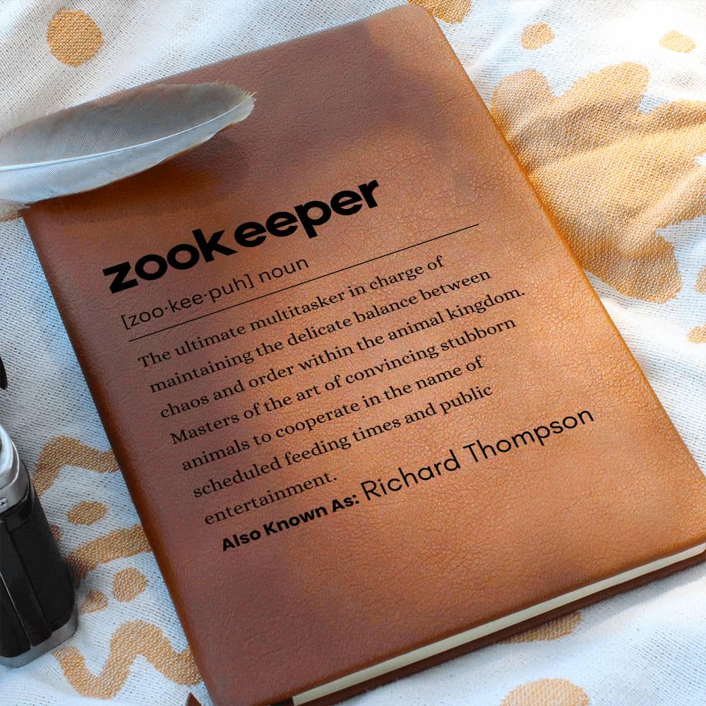Personalized Zookeeper Definition Leather Journal – Thank You Gifts