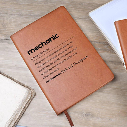 Personalized Mechanic Definition Leather Journal – view 8