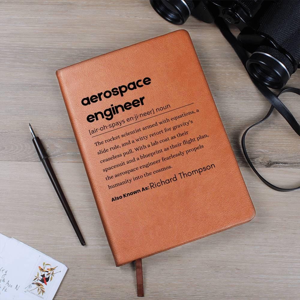Personalized Aerospace Engineer definition Leather Journal – view 10