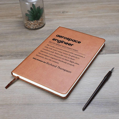 Personalized Aerospace Engineer definition Leather Journal – view 9