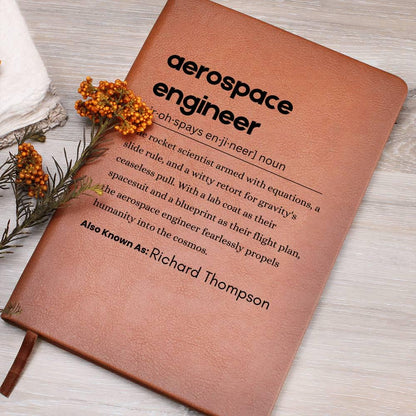 Personalized Aerospace Engineer definition Leather Journal – view 8