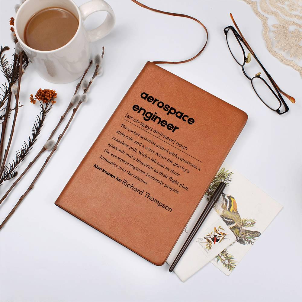 Personalized Aerospace Engineer definition Leather Journal – view 6