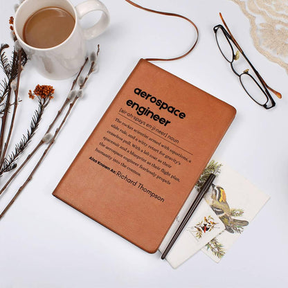 Personalized Aerospace Engineer definition Leather Journal – view 6