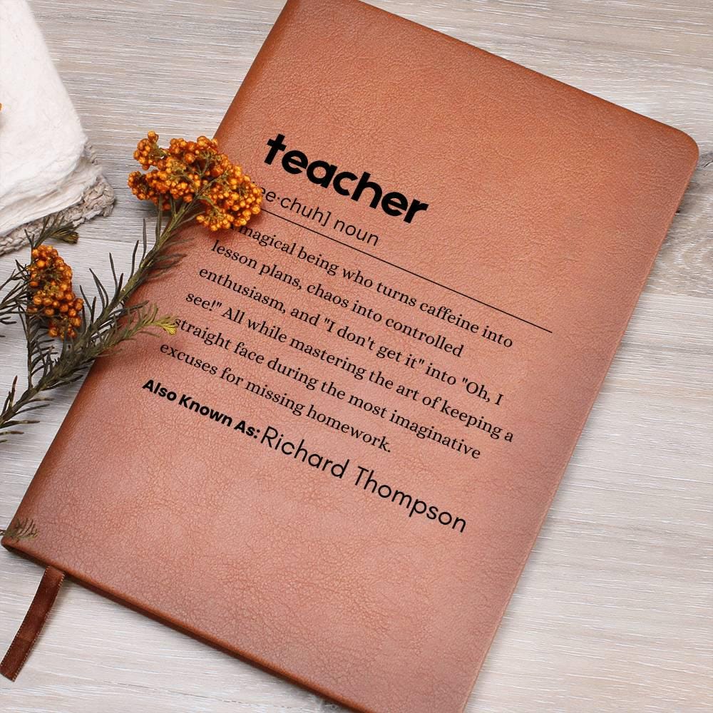 Personalized Teacher definition Leather Journal – End of Year gift – view 8