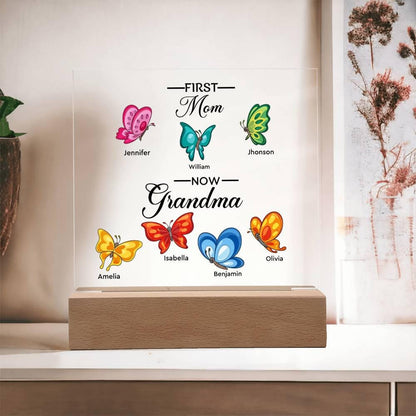 First Mom Now Grandma Personalized Butterfly Acrylic Plaque – view 10