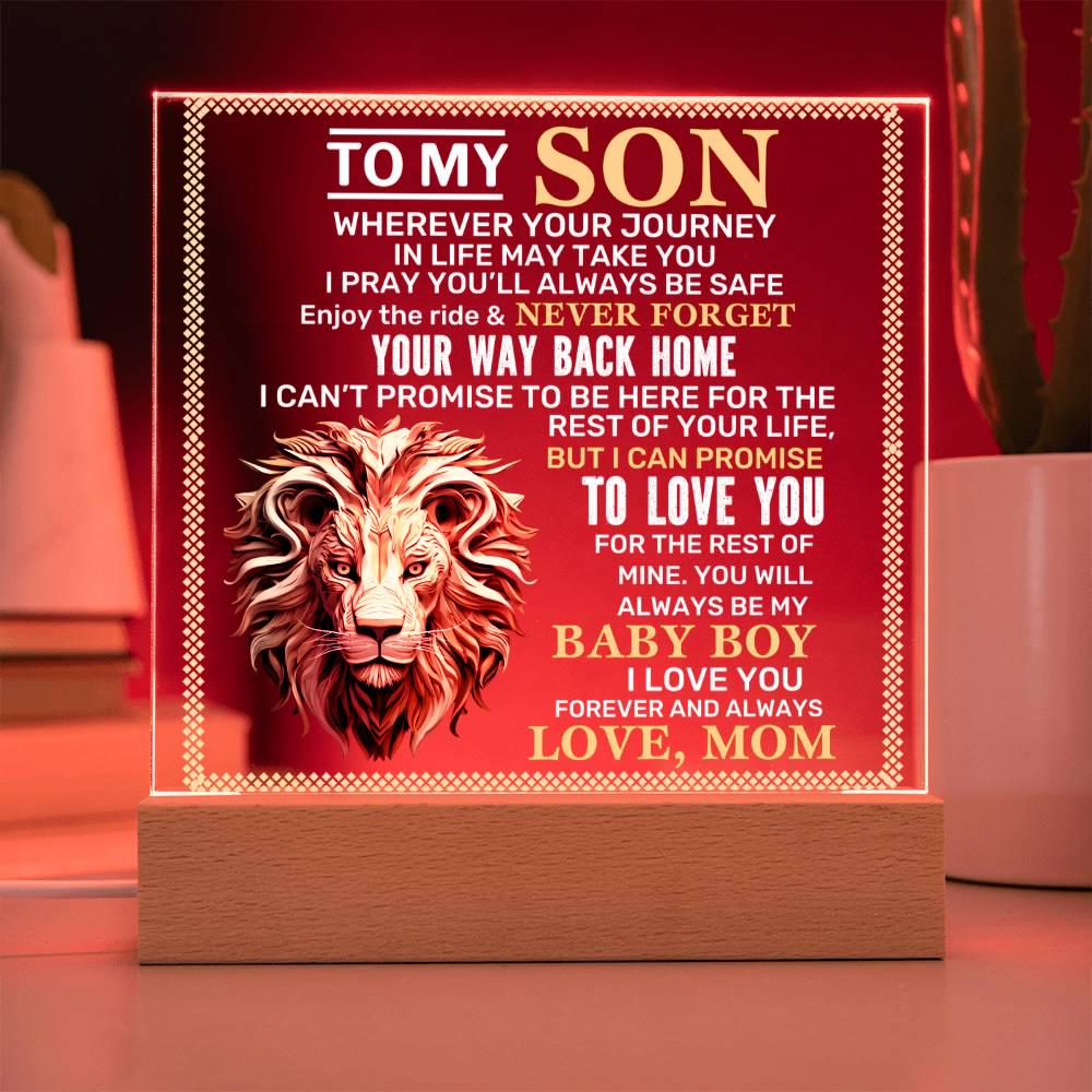 Personalized To My Son LED Acrylic Plaque – Son birthday gift – view 3