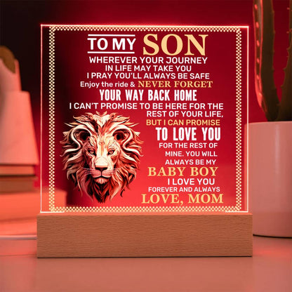 Personalized To My Son LED Acrylic Plaque – Son birthday gift – view 3