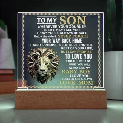 Personalized To My Son LED Acrylic Plaque – Son birthday gift – view 4