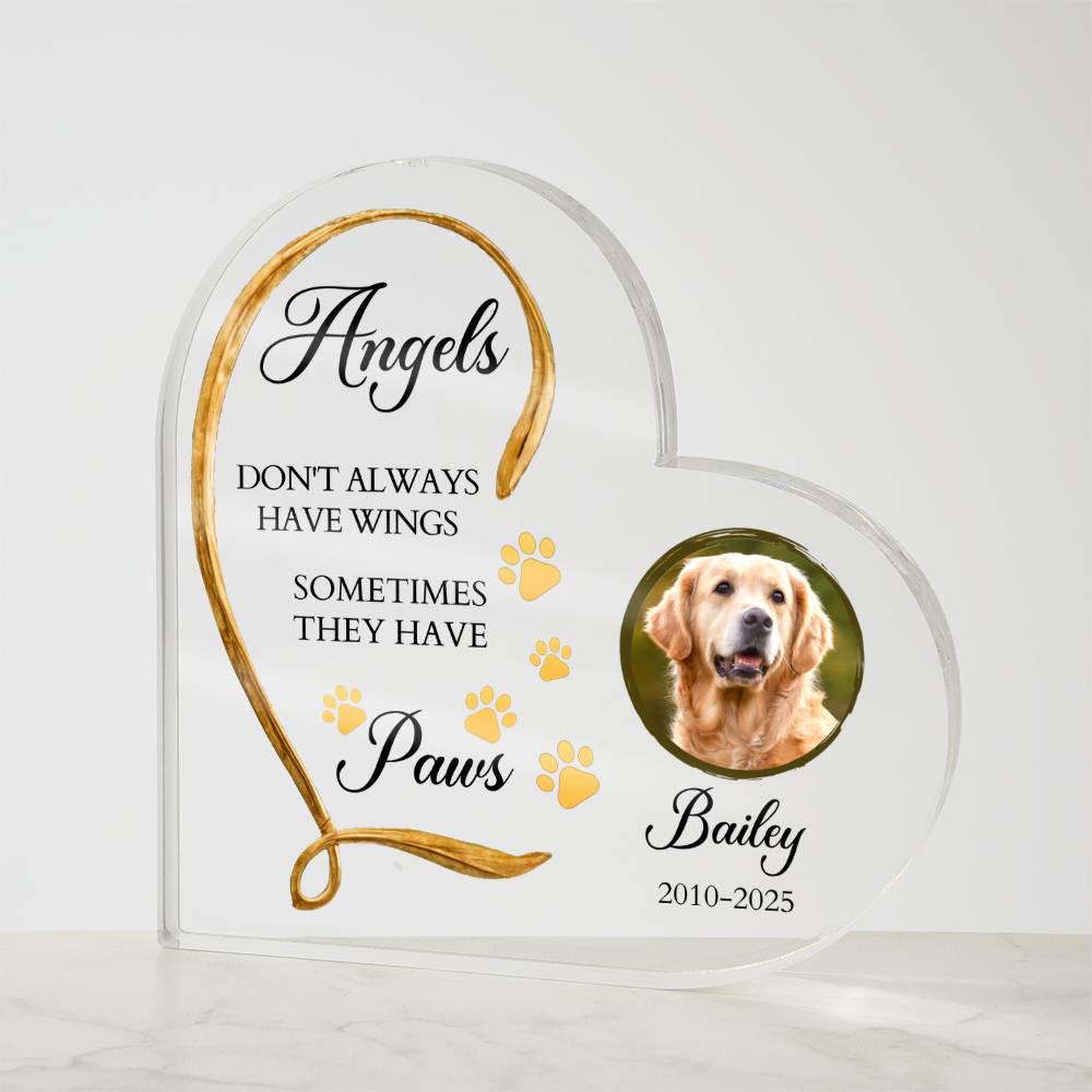 Personalized Dog Memorial Heart Acrylic Plaque – In Memory of Dog – view 4
