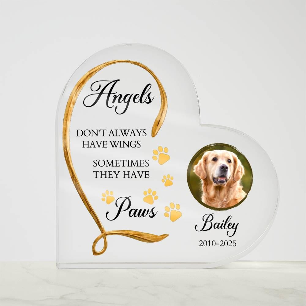 Personalized Dog Memorial Heart Acrylic Plaque – In Memory of Dog – view 9