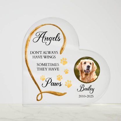 Personalized Dog Memorial Heart Acrylic Plaque – In Memory of Dog – view 9