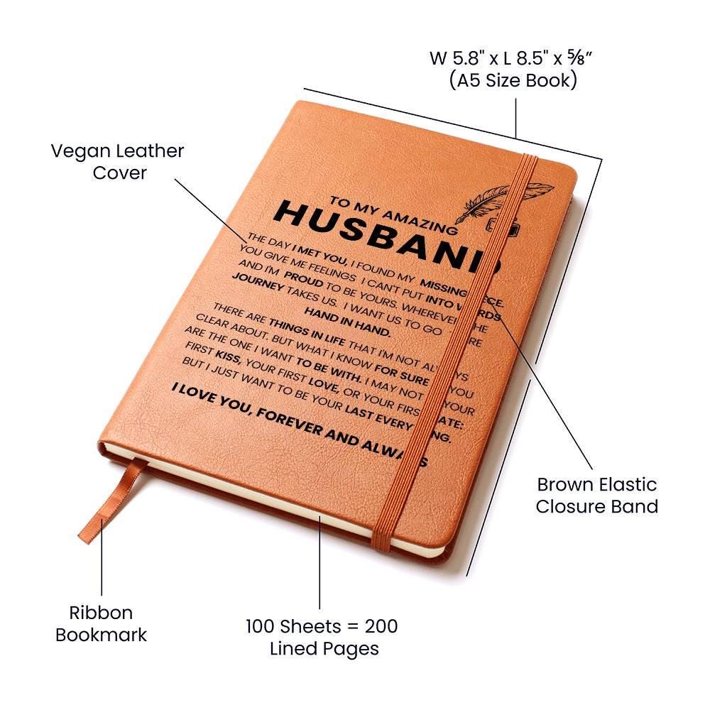 Personalized Husband Leather Journal – Anniversary Gifts for him – view 4