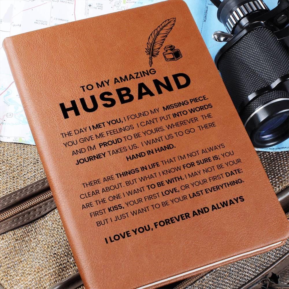 Personalized Husband Leather Journal – Anniversary Gifts for him – view 2