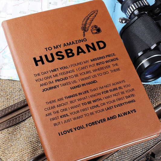 Personalized Husband Leather Journal – Anniversary Gifts for him – view 2