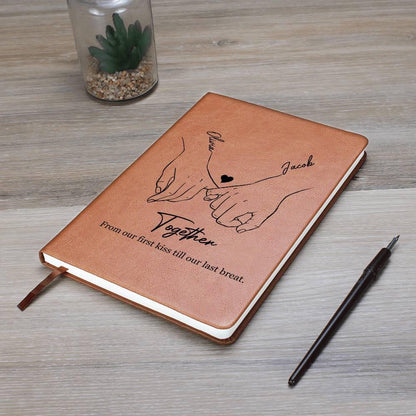 Personalized Couple Leather Journal – Custom Anniversary Gift – view 9