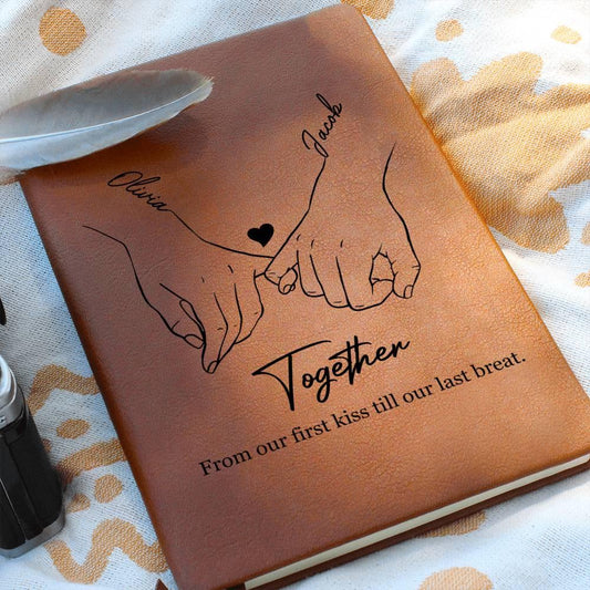 Personalized Couple Leather Journal – Custom Anniversary Gift