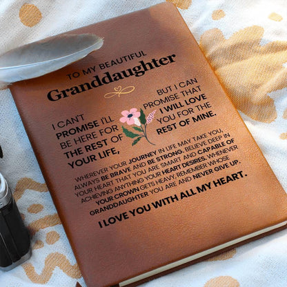 To My Granddaughter Personalized Leather Journal – Gift from Grandma