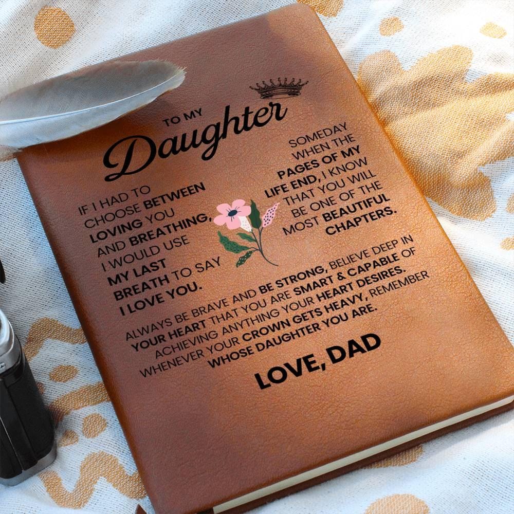 Personalized To My Daughter Leather Journal – Daughter Gift From Dad