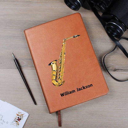 Personalized Saxophone Leather Journal – Gift for Saxophonists – view 9
