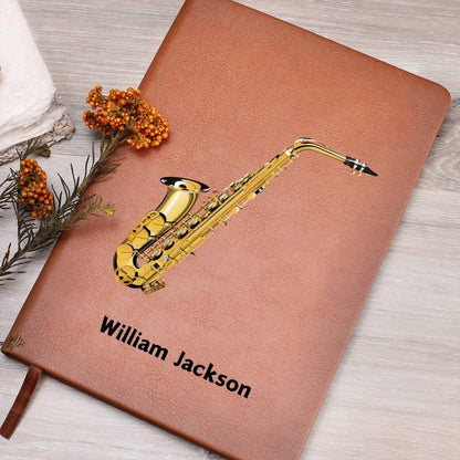 Personalized Saxophone Leather Journal – Gift for Saxophonists – view 2
