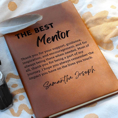 The Best Mentor Personalized Leather Journal – Gift for Teacher – view 6