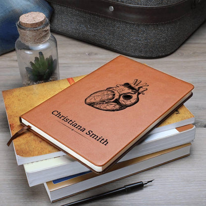 Personalized Anatomical Heart Leather Journal – Gift for Cardiologist – view 6