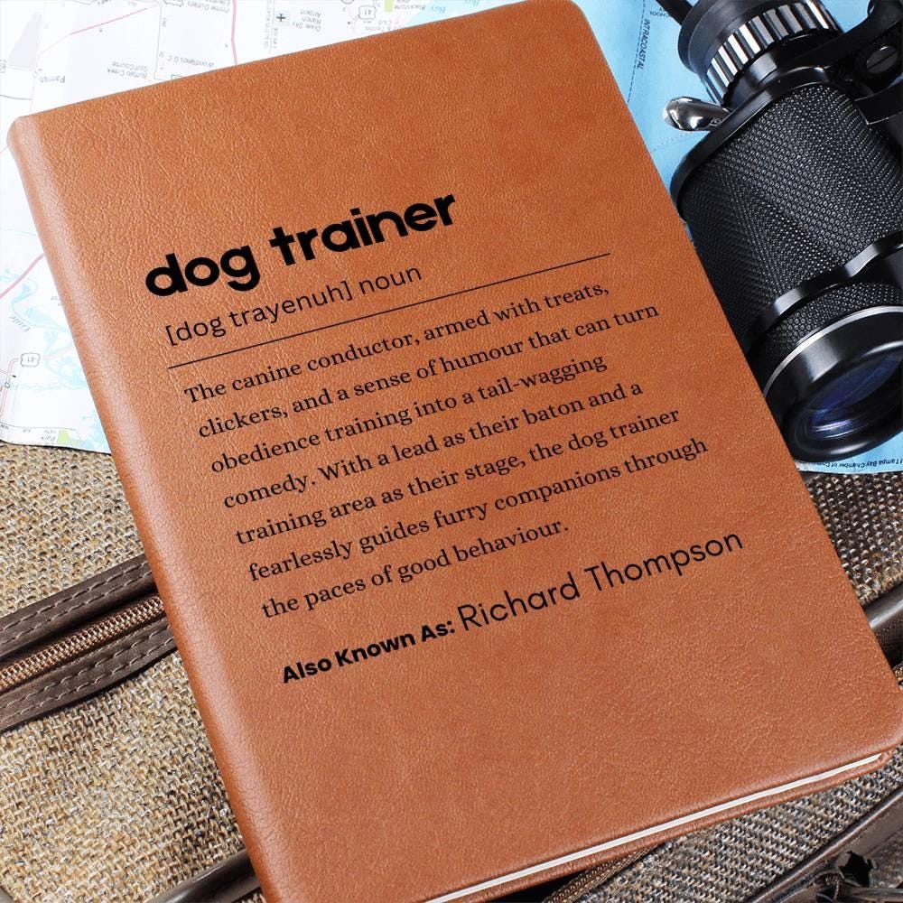 Personalized Dog Trainer Definition Leather Journal – Sitter – view 7