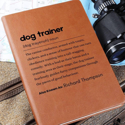 Personalized Dog Trainer Definition Leather Journal – Sitter – view 7