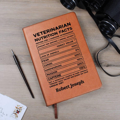 Veterinarian Nutrition Facts Personalized Leather Journal Gifts – view 10