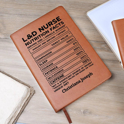 Delivery Nurse Nutrition Facts Personalized Journal – Ld Nurse Gifts – view 7