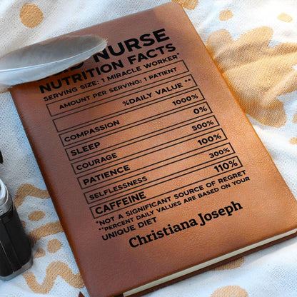 Delivery Nurse Nutrition Facts Personalized Journal – Ld Nurse Gifts – view 5