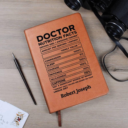 Doctor Nutrition Facts Personalized Leather Journal – Gifts for Doctor – view 4