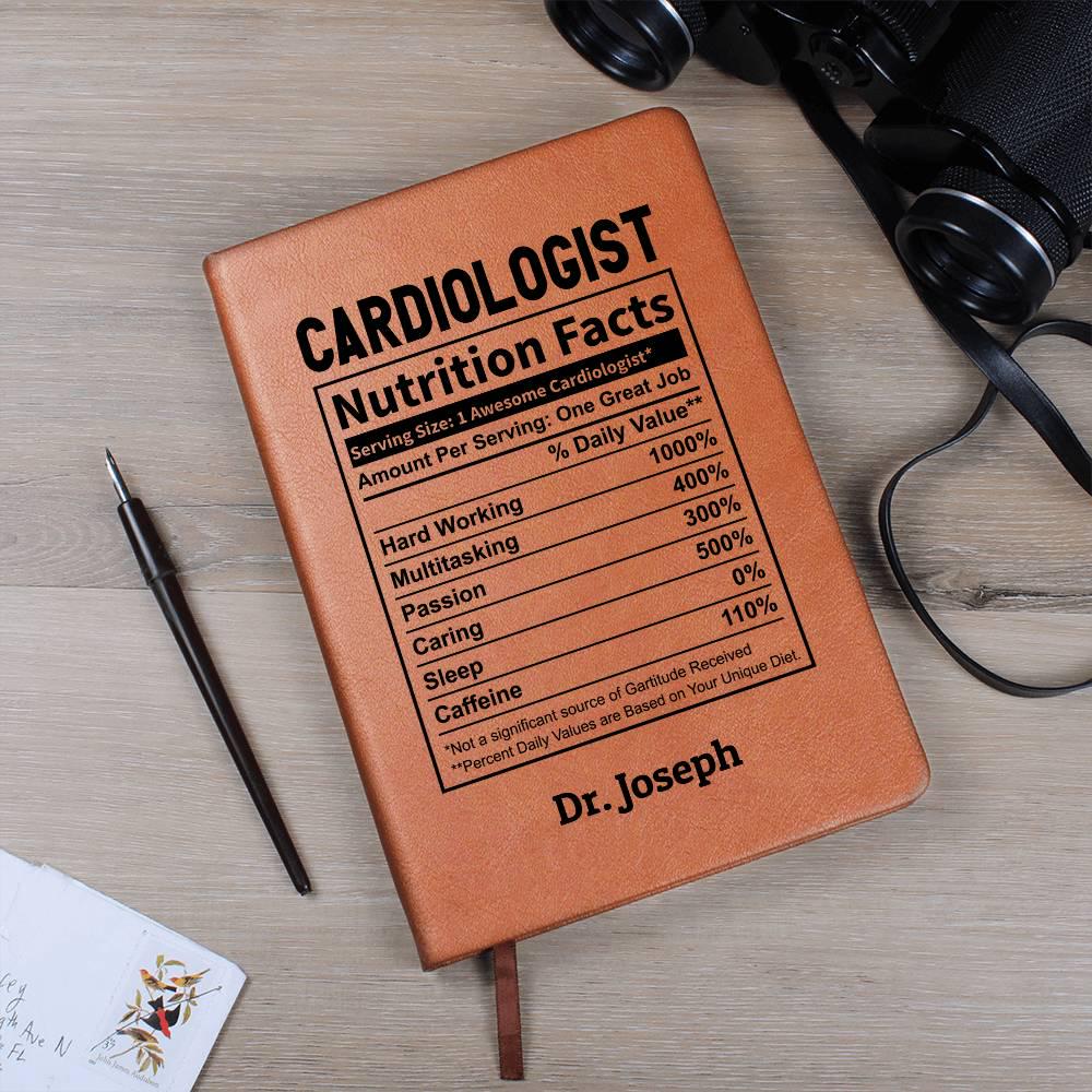 Personalized Cardiologist Nutrition Facts Leather Journal – view 6