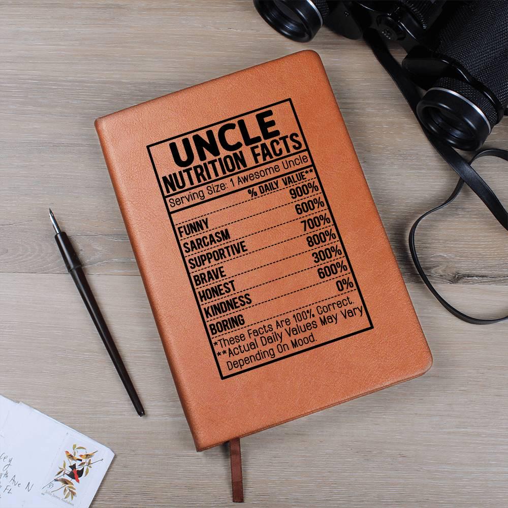 Uncle nutrition facts Leather Journal – Gift for Uncle – view 10