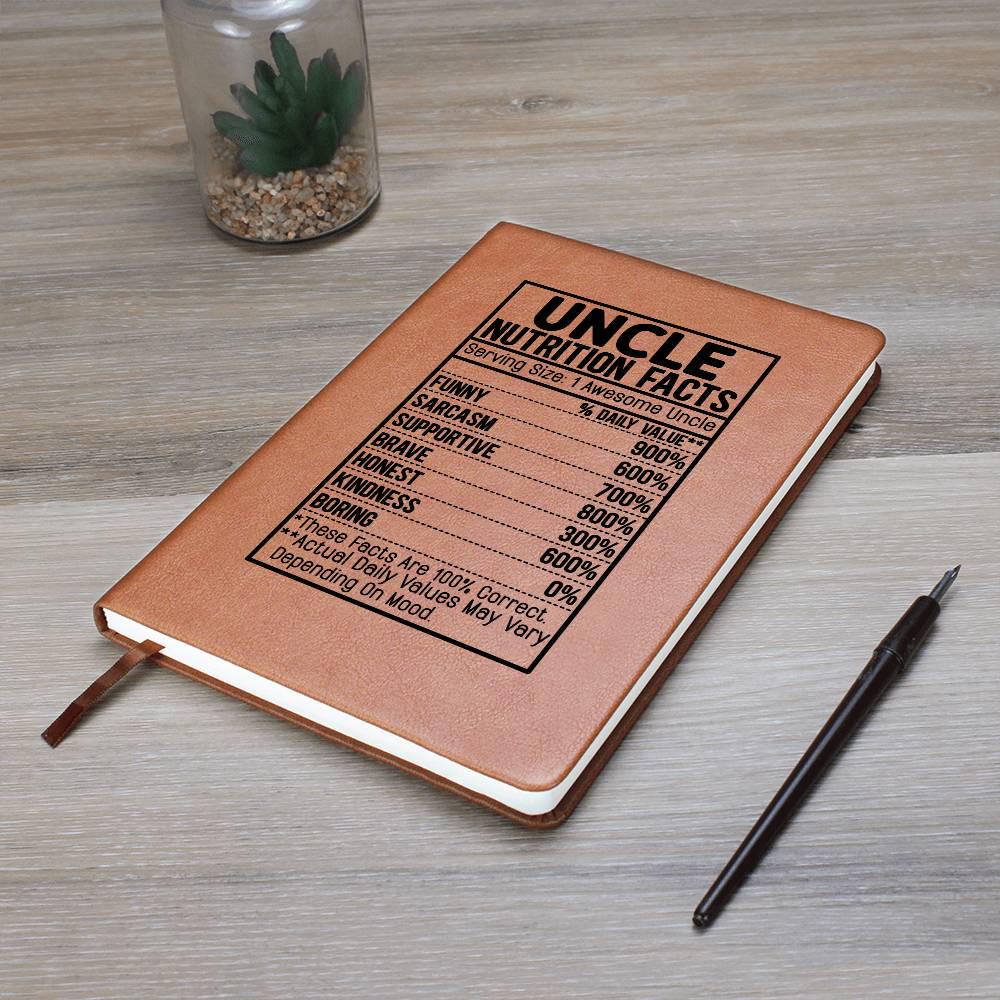 Uncle nutrition facts Leather Journal – Gift for Uncle – view 9