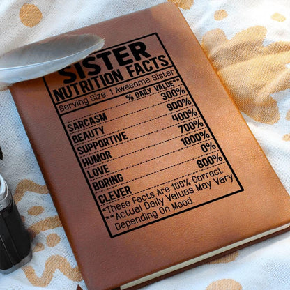 Sister nutrition facts Leather Journal – Gifts for Sister – view 5