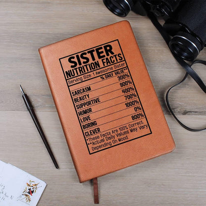 Sister nutrition facts Leather Journal – Gifts for Sister – view 10