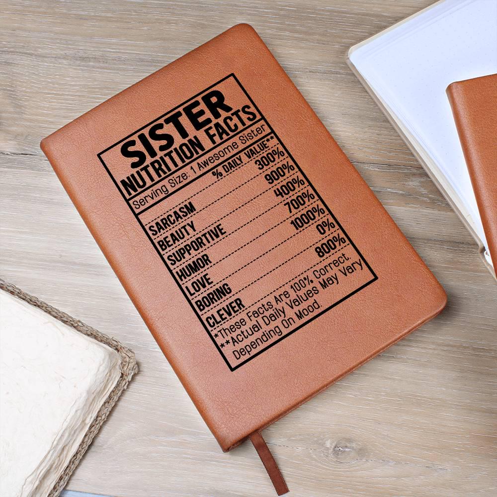 Sister nutrition facts Leather Journal – Gifts for Sister – view 7