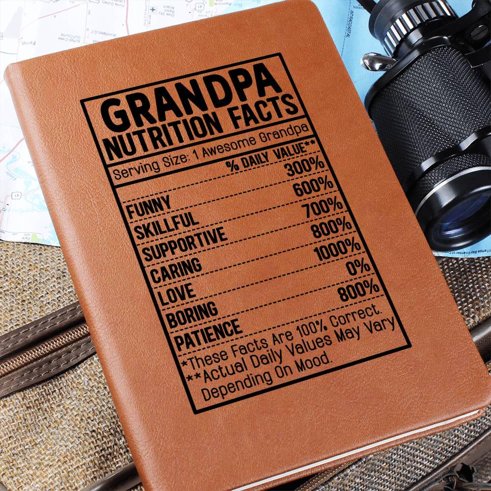 Grandpa nutrition facts Leather Journal – Gift for Grandpa