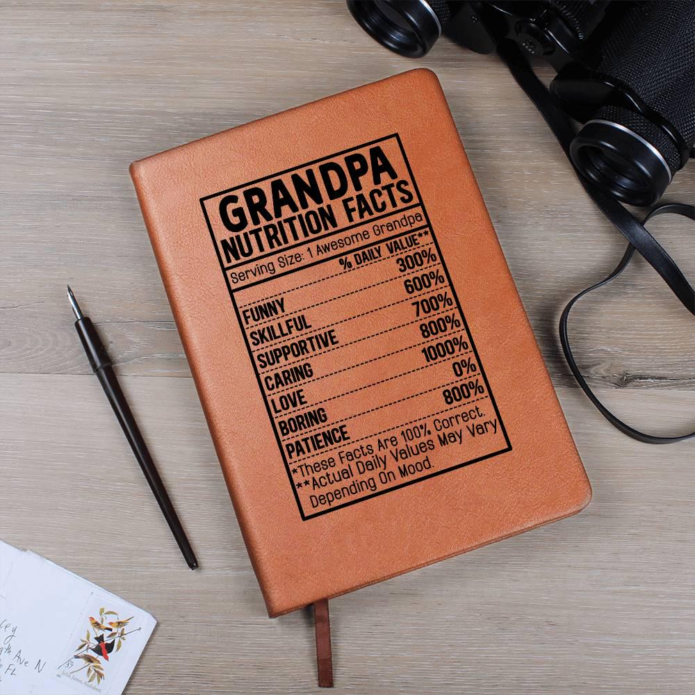 Grandpa nutrition facts Leather Journal – Gift for Grandpa – view 10