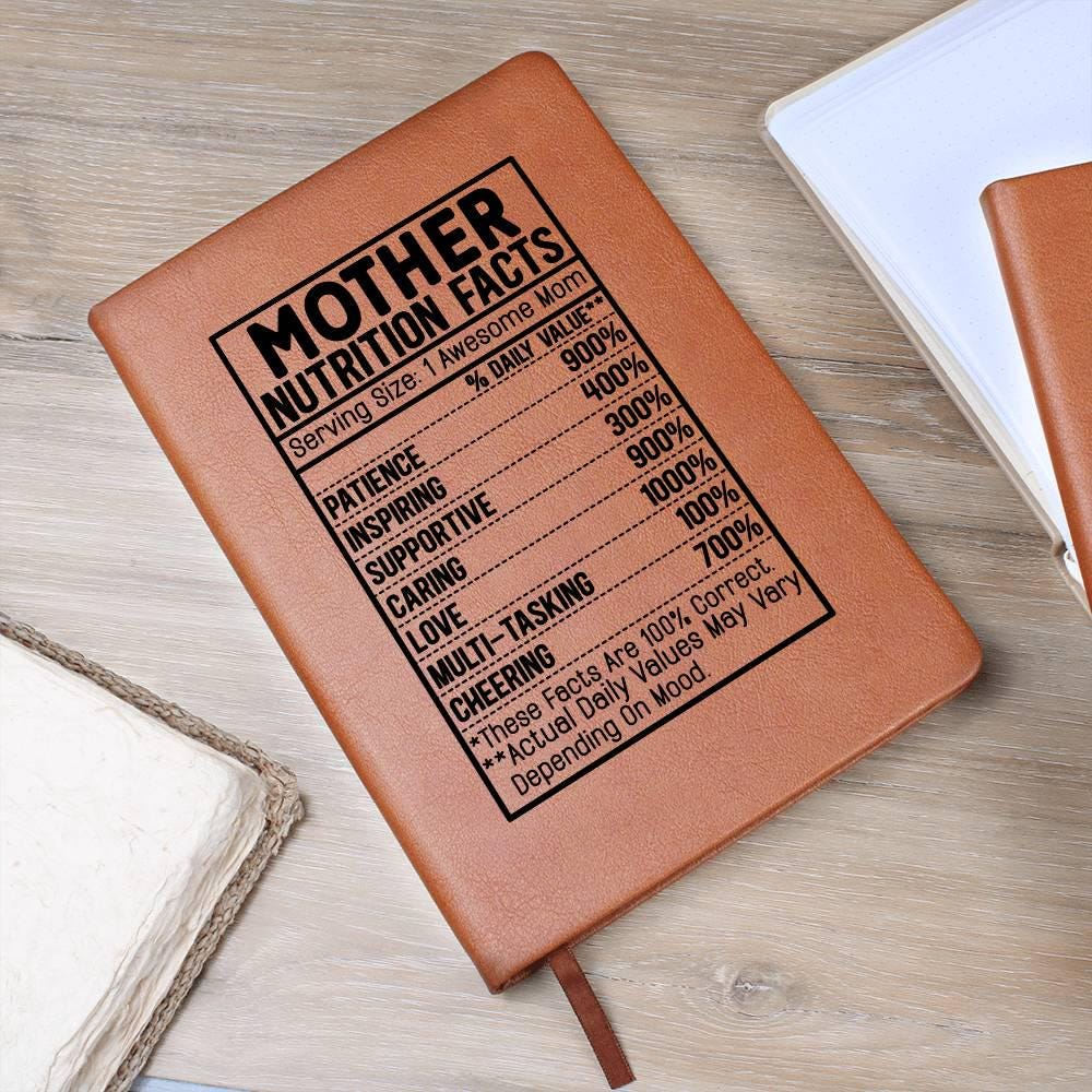 Mother nutrition facts Leather Journal – Gift for Mom – view 9