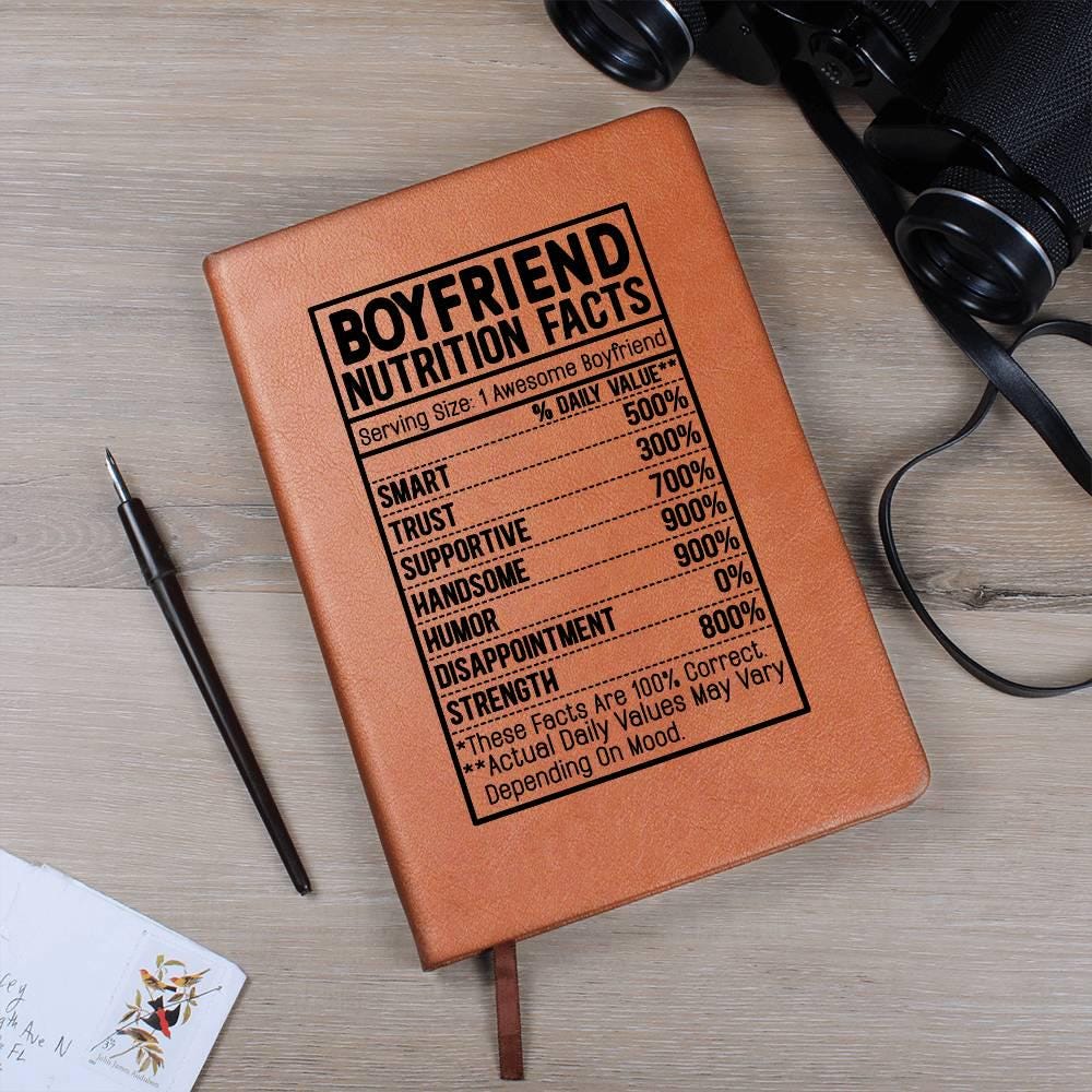 Boyfriend nutrition facts Leather Journal – Gift for Boyfriend – view 9