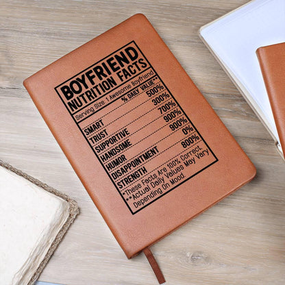 Boyfriend nutrition facts Leather Journal – Gift for Boyfriend – view 6