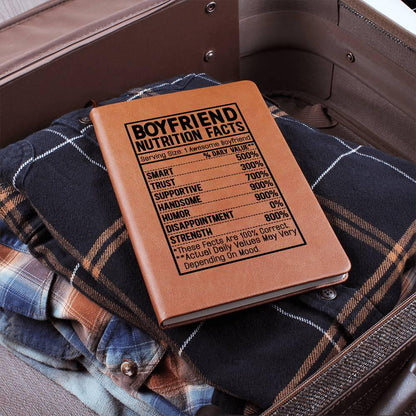 Boyfriend nutrition facts Leather Journal – Gift for Boyfriend – view 5