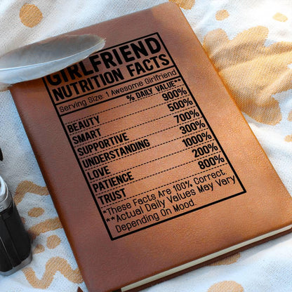 Girlfriend nutrition facts Leather Journal – Gift for Girlfriend – view 9
