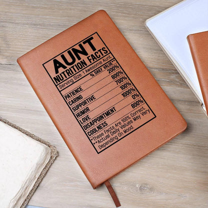 Aunt nutrition facts Leather Journal – Gift for aunt – view 7